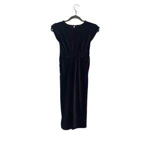 Free Assembly Girl’s Black Ribbed Velvet Cap Sleeve Jumpsuit Size 6/6X